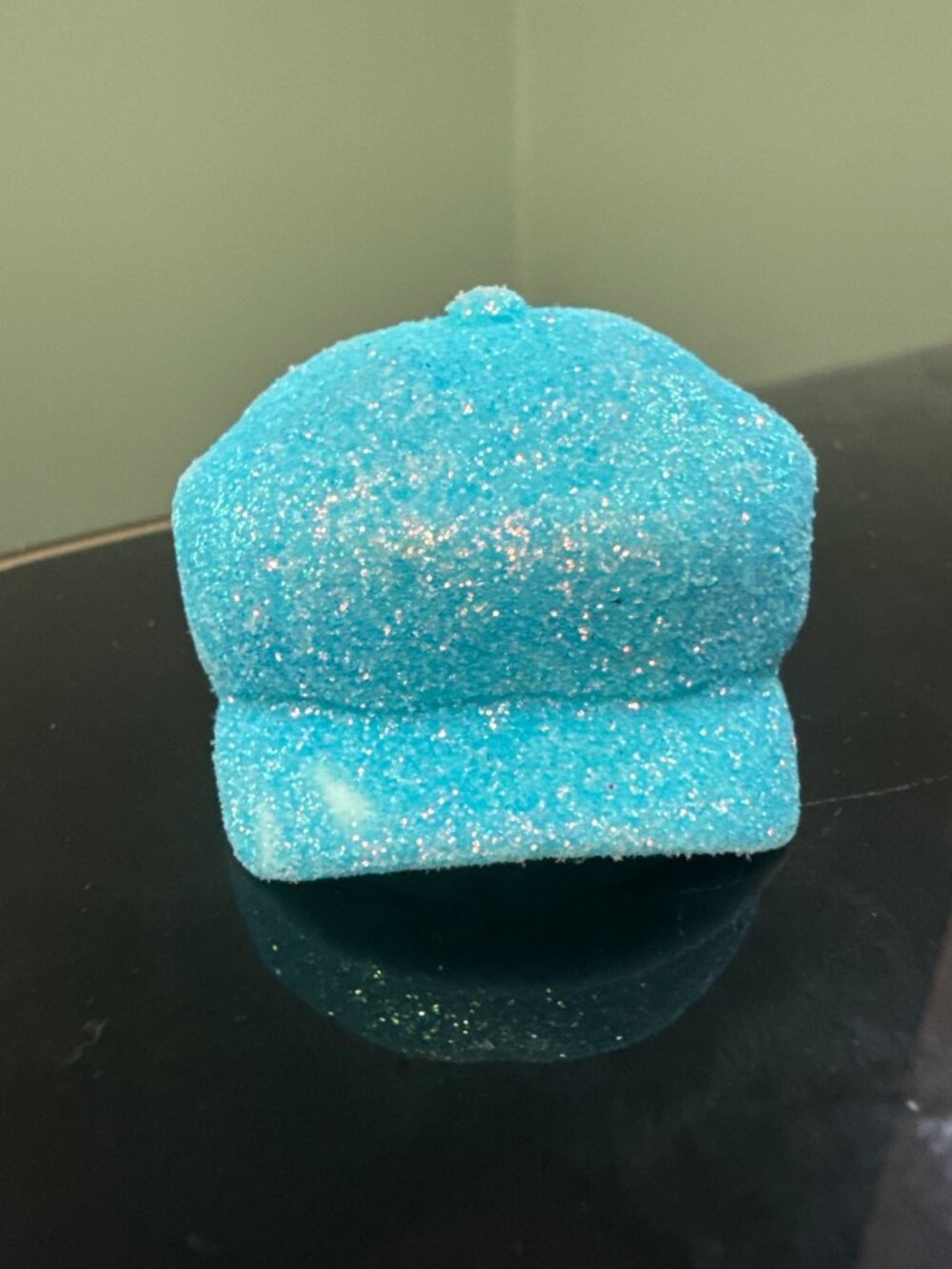 Y2K Teal Blue Glitter Newsboy Cap Doll Hat Accessory MGA Muted Neon Coquette